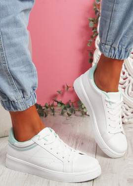 Bumy White Green Trainers