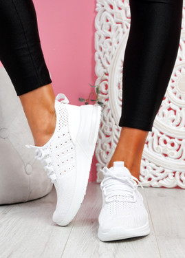 Bomy White Knit Sport Trainers