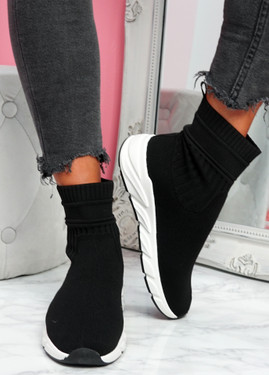 Mimmy Black Sock Sneakers