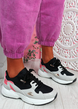 Yusa Black Grey Chunky Sneakers