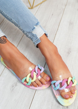 Vemma Rainbow Slip On Flat Sandals