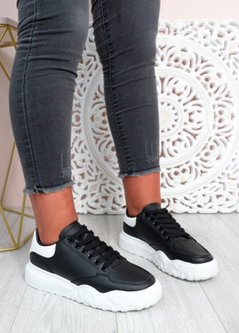 Alannah Black White Flatform Sneakers