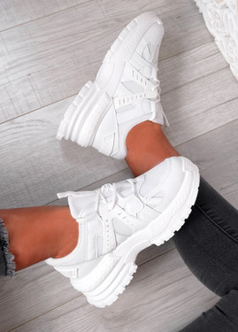 Mary White Chunky Sneakers