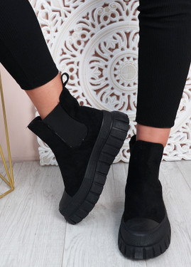 Emilia Black Chelsea Ankle Boots