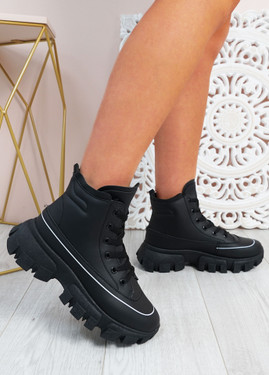Anisa Black Ankle Chunky Boots