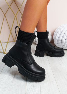 Ria Black Ankle Boots