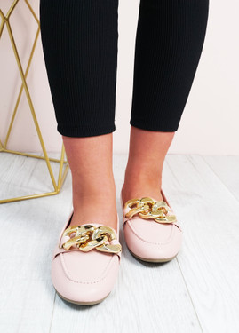 Gaby Nude Front Chain Flats