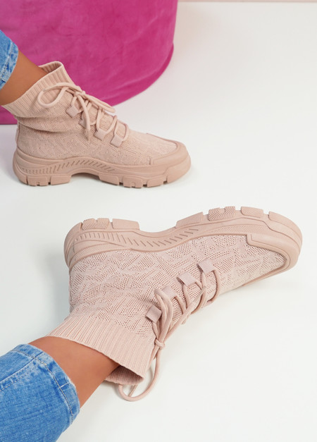 Breanna Pink High Top Trainers