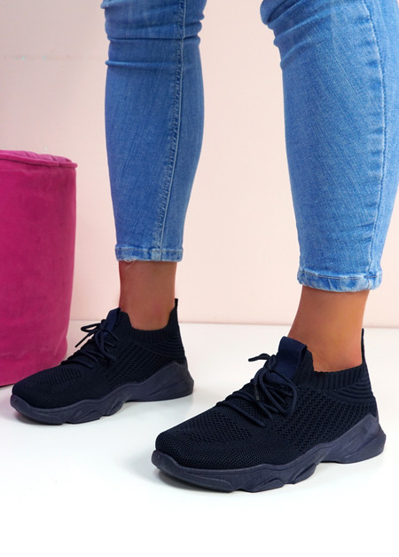 Firy Navy Knit Sport Trainers