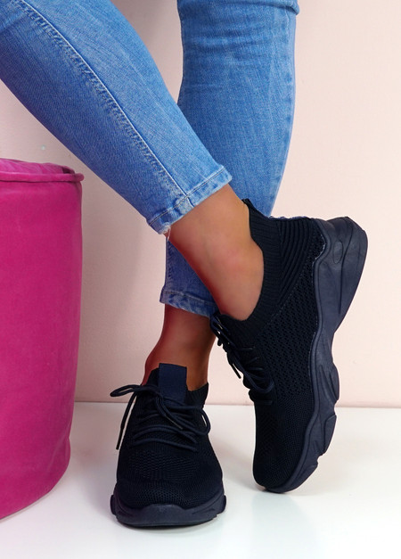 Firy Navy Knit Sport Trainers