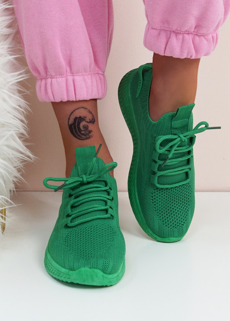 Tanna Green Knit Sneakers