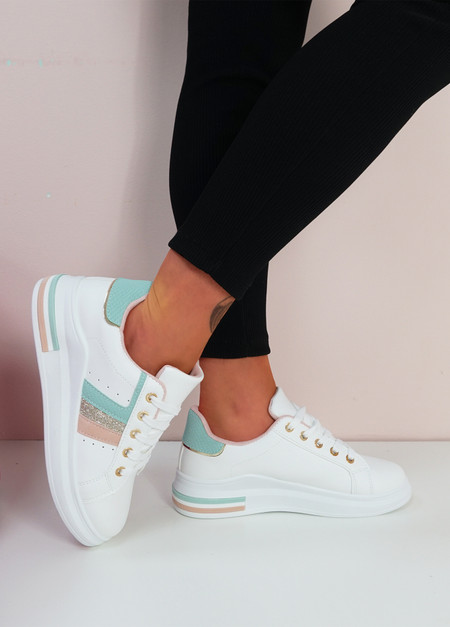 Mawy Green Lace Up Trainers