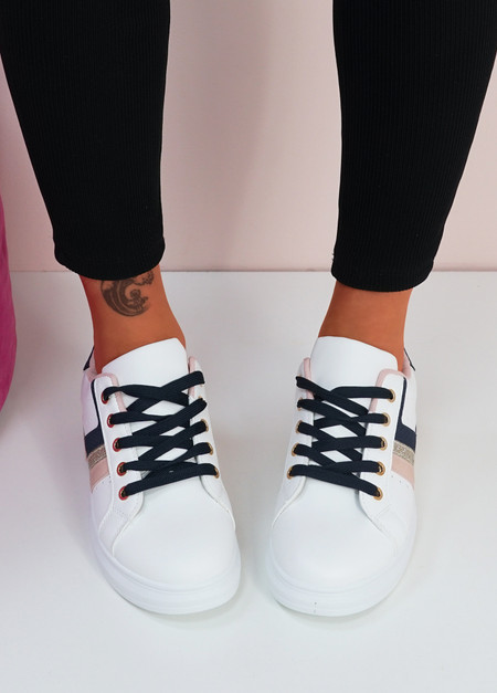 Mawy Pink Lace Up Trainers