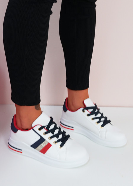 Mawy Red Lace Up Trainers