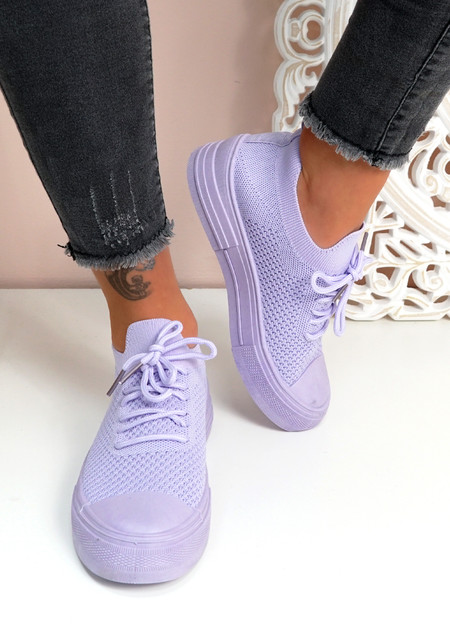 Foby Purple Knit Trainers