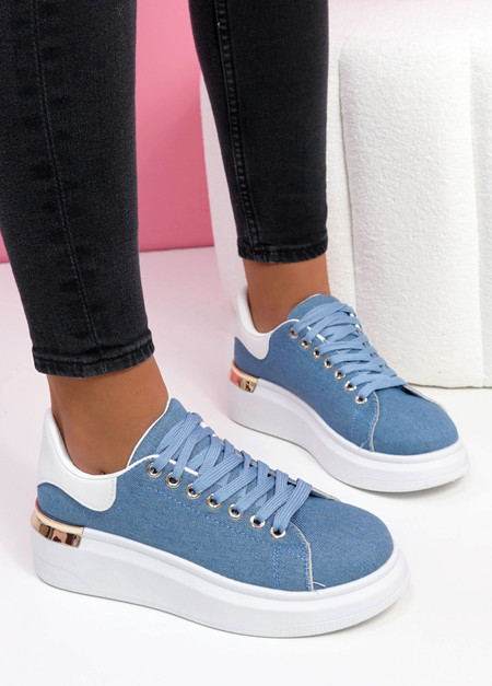 Grimmy Blue Lace Up Trainers