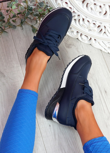 Monty Navy Lace Up Trainers