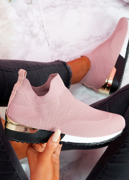 Nyve Pink Knit Trainers