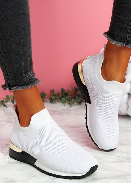Nyve White Knit Trainers