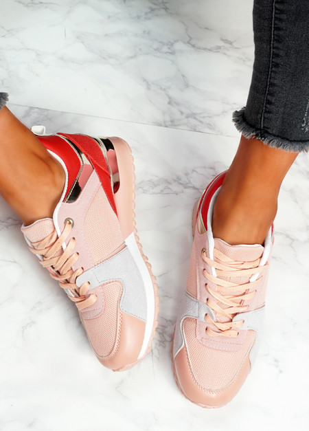Onne Pink Lace Up Trainers