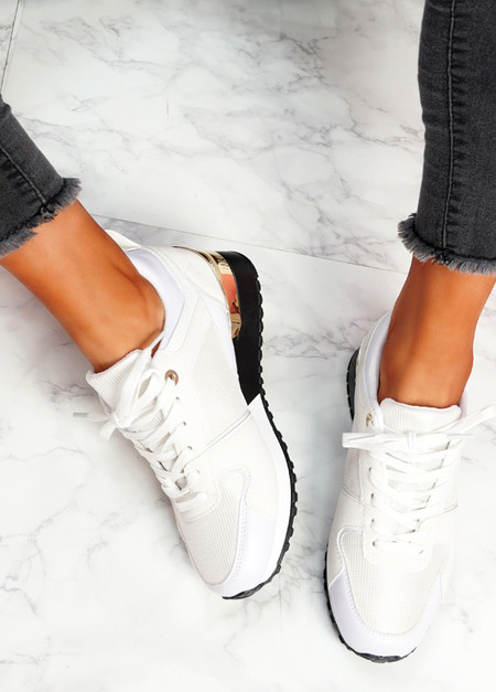 Onne White Lace Up Trainers