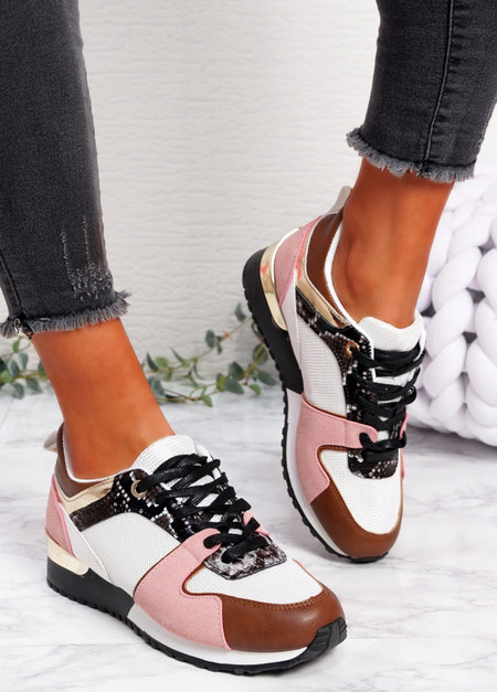 Onne White Serpent Lace Up Trainers