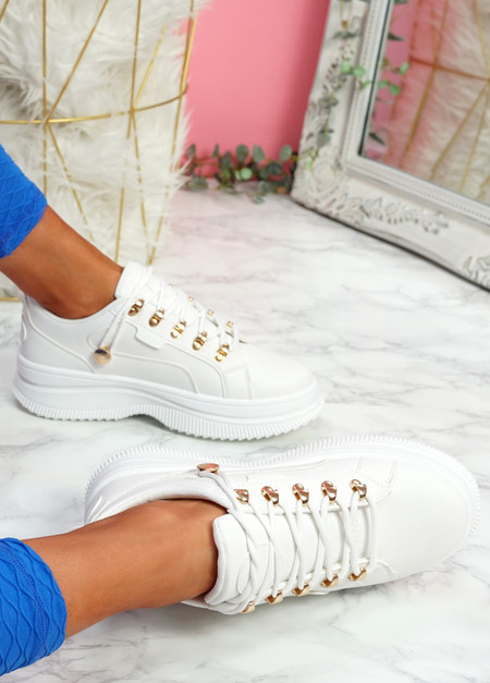 Huto White Platform Sneakers