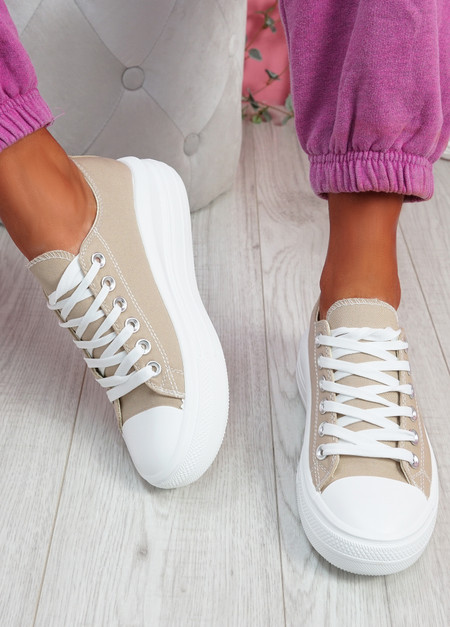 Firre Khaki Lace Up Sport Trainers