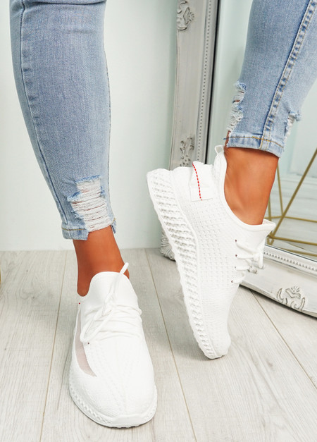 Mirra White Knit Trainers