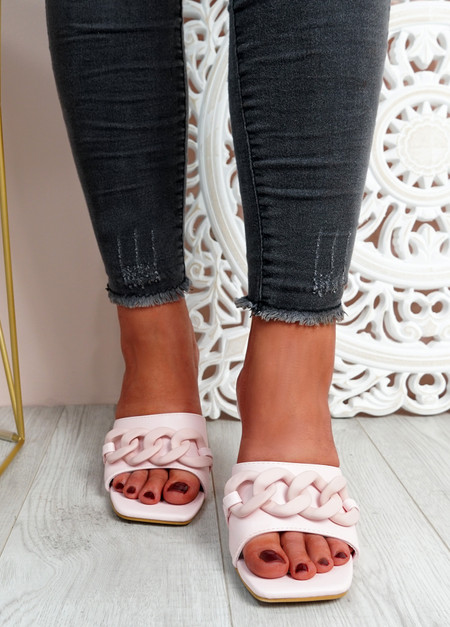 Nory Pink Slip On Stiletto Sandals