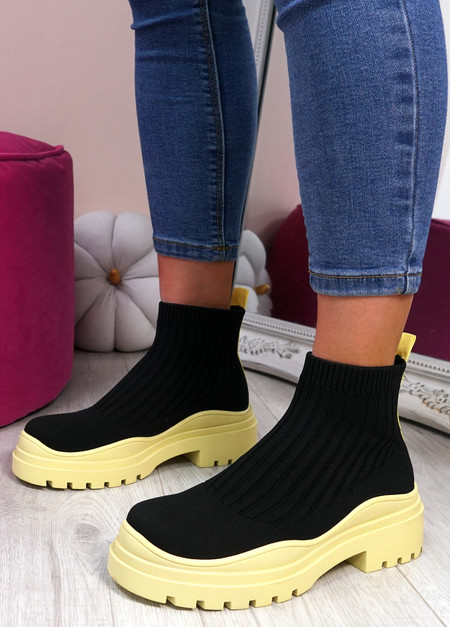 Florence Yellow High Top Trainers