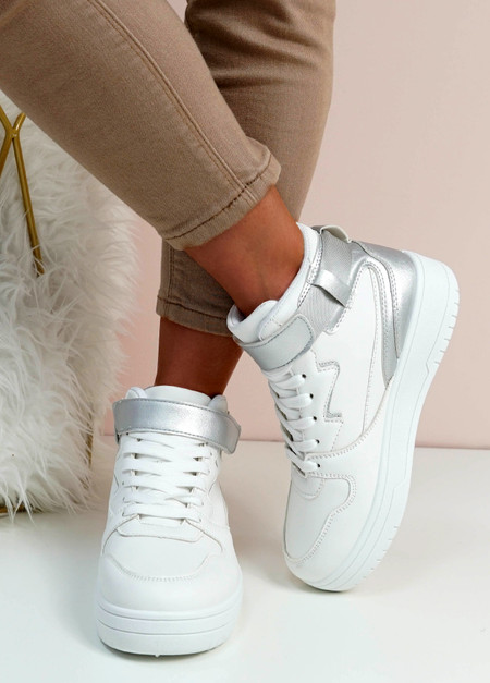 Keira Silver High Top Trainers