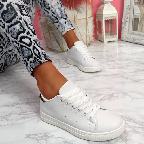 leopard white trainers