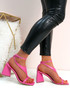 Ezra Hot Pink Block Heel Sandals