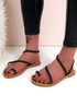 Jera Black Flat Sandals