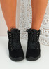 Megy Black Faux Fur Lined Ankle Boots