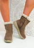 Ziva Brown Faux Fur Line Ankle Boots