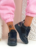 Vya Navy Lace Up Trainers