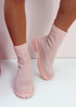 Jessyma Pink Knit Ankle Boots