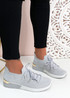 Anne Grey Knit Sneakers