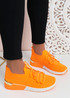 Anne Orange Knit Sneakers