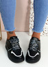 Zimo Black Floral Lace Trainers