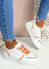 Zimo Orange Floral Lace Trainers