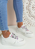Zimo White Floral Lace Trainers