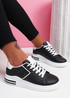Hiza Black Lace Up Trainers