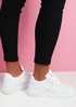 Hiza White Pink Lace Up Trainers