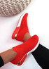 Zenny Red Knit Slip On Trainers