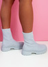 Jessyma Grey Knit Ankle Boots