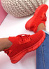 Morra Red Knit Sneakers