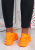 Gynna Orange Studded Knit Trainers